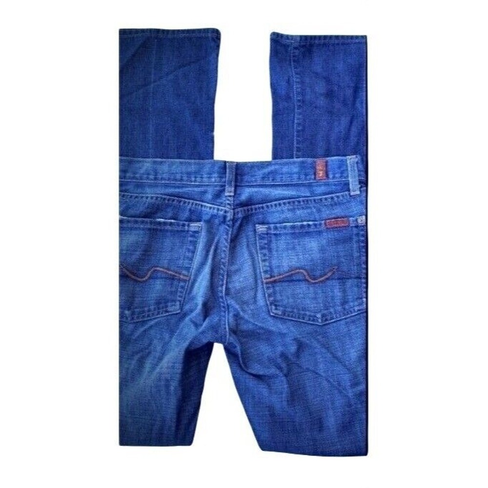 7 For All Mankind Jeans 28 Womans Flare Leg Low Rise Blue Casual